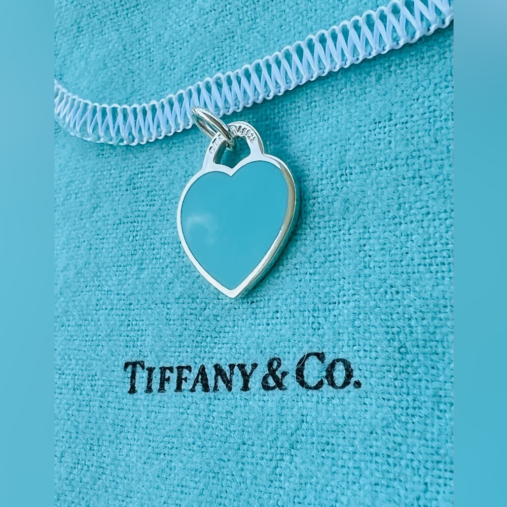 Tiffany Blue Enamel Heart Charm